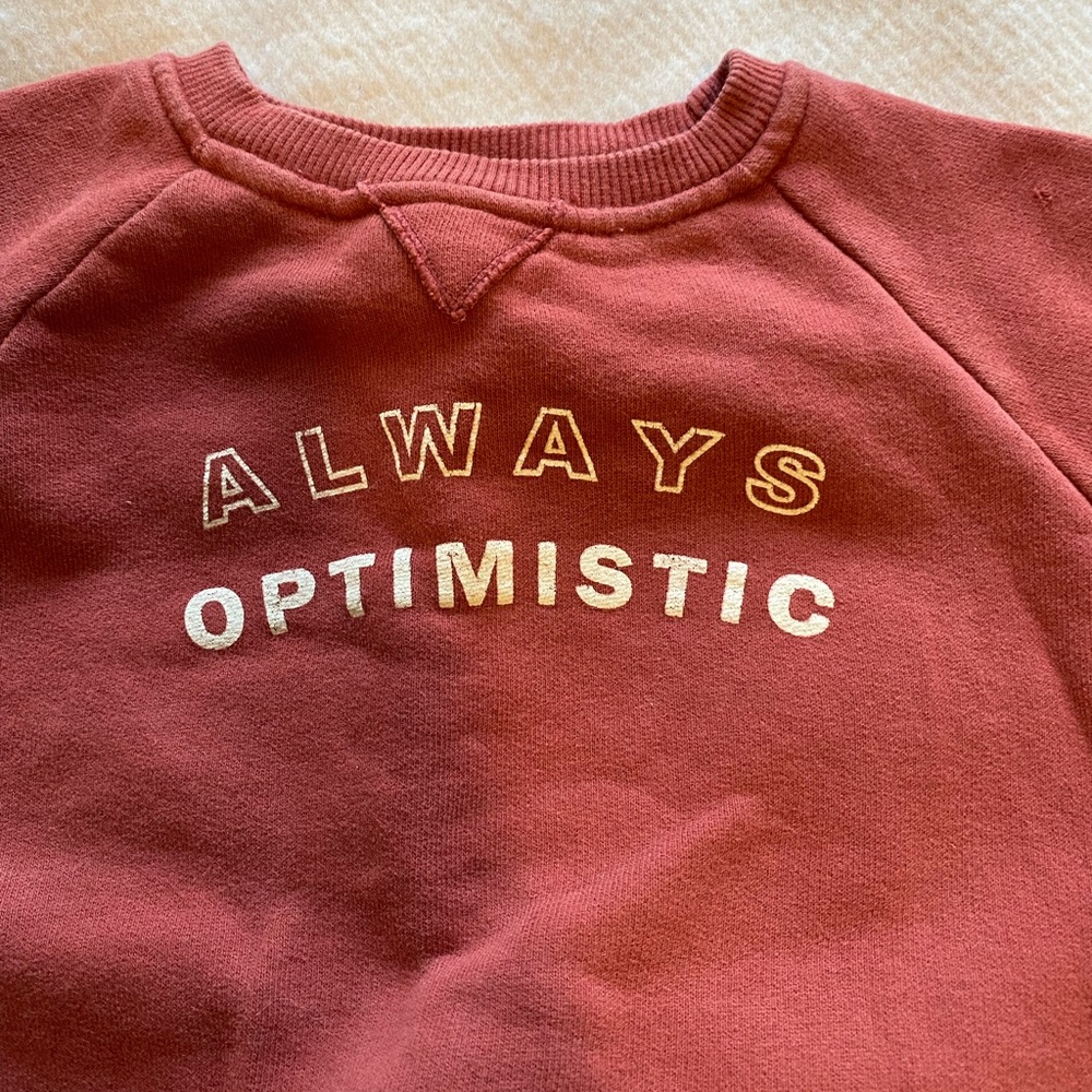 Zara Rust 'Always Optimistic' Sweatshirt